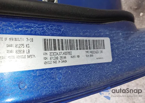 2018 Dodge Charger Gt Awd from USA, damaged, VIN 2C3CDXJG7JH337952